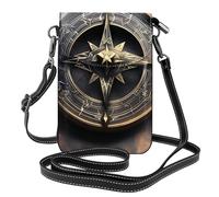 BROLEO La bussola norrena delle rune di progettazione magica che stampa la piccola borsa di cuoio del telefono di vibrazione di vibrazione delle piccole donne, impermeabile e durevole
