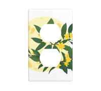 BROLEO La piastra di copertura per presa elettrica a doppia presa con stampa Osmanthus in The Moonlight è resistente agli urti e durevole, 11,4 x 7 cm