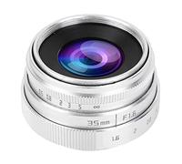 BROLEO Lente da 35 mm F1.6, Obiettivo ad ampia apertura, Dimensione del filtro per fotografo M4/3 da 37 mm per FX NEX (Silver)