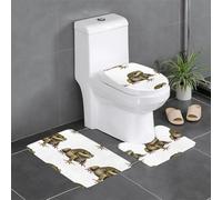 BROLEO Leonardo_Vision_XL_frog_0 - Set di 3 tappetini da bagno antiscivolo con stampa per il massimo comfort, bagno principale