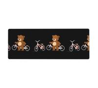 BROLEO Little Brown Bear Next to The Bicycle Printing Extra Large Mouse pad, Computer Office Anti Slip Gaming Keyboard Versione ispessita 30,5 x 80 cm