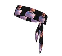 BROLEO Little Fox on the pink planet Prints Foulard sportivo, assorbe il sudore e traspirante, fascia per capelli con movimento, fazzoletto su entrambi i lati