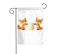 BROLEO Little fox tazze di lavaggio stampa asta bandiera giardino esterno cortile decorazione fronte retro 30,5 x 45,7 cm