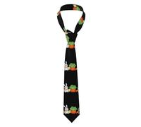 BROLEO Little Gray Rabbit Vegetable Garden Pattern Cravatta da uomo morbida e confortevole, non deformabile, resistente allo sbiadimento, durevole (57 x 3,2,5 cm)