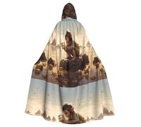 BROLEO Little Monkey - Mantello con cappuccio per adulti, motivo conchiglie, per Halloween, feste in costume ed eventi a tema