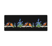 BROLEO Little Oriole in a Blue Flowerbed Printing Extra Large Mouse pad, Computer Ufficio Anti Slip Gaming Keyboard Ispessita Versione 30,5 x 80 cm