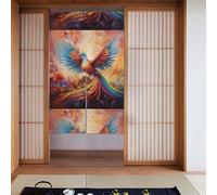 BROLEO Little Phoenix on The Rainbow - Tenda per porta da bagno, mezza coperta, due tende divisorie, 86,4 x 142,2 cm