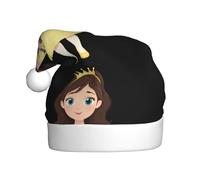 BROLEO Little Princess holding a kitten Printed Christmas Hat for Adult quality accessory soft, lightweight and fluffy