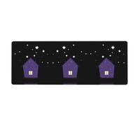 BROLEO Little Purple House Under The Starry Sky Printing - Tappetino per mouse extra large, forte adesione, durevole, bordo di bloccaggio preciso 30,5 x 80 cm
