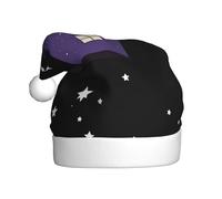 BROLEO Little Purple House under the Starry Sky Stampato Cappello di Natale per Adulto qualità accessorio morbido, leggero e soffice