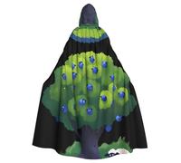 BROLEO Little Sheep Under The Blueberry Tree Stampe Halloween adulto mantello con cappuccio senza cerniera, comodo per feste in costume