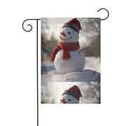 BROLEO Little snowman in the forest print Four Seasons Garden Flag Courtyard Decoration 30,5 x 45,7 cm