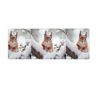 BROLEO Little Squirrel on the Snow Tree Printing Extra Large Mouse pad, Computer Office Anti Slip Gaming Keyboard Ispessita Versione 30,5 x 80 cm