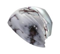 BROLEO Little Squirrel on the Snow Tree Prints Adulto Cappello lavorato a maglia, berretto casual a fagiolo, cappello elastico senza orlo, unisex nero