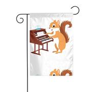 BROLEO Little Squirrel playing the organ print Four Seasons Garden Flag Courtyard Decoration 30,5 x 45,7 cm