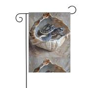 BROLEO Little Turtle in the Conch stampa Four Seasons Garden Flag Courtyard Decoration 30,5 x 45,7 cm