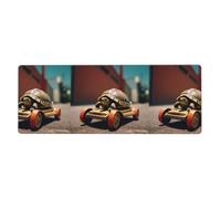 BROLEO Little Turtle on a Toy Car Printing Extra Large Mouse pad, Computer Office Anti Slip Gaming Keyboard Versione ispessita 30,5 x 80 cm