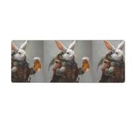 BROLEO Little White Rabbit Holding Beer Printing Extra Large Mouse Pad, Computer Office Tastiera da gioco antiscivolo versione ispessita 30,5 x 80 cm