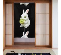 BROLEO Little White Rabbit Mangiare Kiwi frutta stampa porta tenda, bagno, mezza coperta, due tende divisorie 86,4 x 142,2 cm
