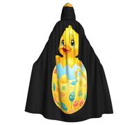 BROLEO Little Yellow Duck on the Easter Egg Stampe Halloween Adulto Mantello con cappuccio per feste in costume ed eventi a tema