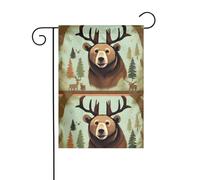 BROLEO Lodge Bear Deer Printing Garden pennone esterno cortile decorazione moda 30,5 x 45,7 cm