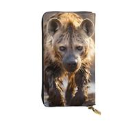 BROLEO Lone Hyena - Portafoglio lungo in pelle per ragazze e donne alla moda, durevole, elegante e funzionale, Nero , Taglia unica