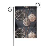 BROLEO Magical Design Norrene Rune Bussola Stampa Giardino Bandiera Esterna Decorazione Cortile Bifacciale 30,5 x 45,7 cm
