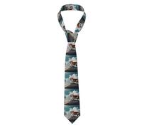 BROLEO Majestic - Cravatta da uomo con tigre appoggiata su una roccia con cielo nuvoloso, morbida e confortevole, non deformabile, resistente allo sbiadimento, durevole (57 x 3,2,5 cm)