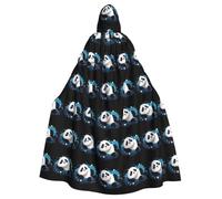 BROLEO Mantello con cappuccio per adulti con stampa di panda che dorme nel cielo stellato per feste in costume ed eventi a tema