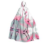 BROLEO Mantello con cappuccio per adulti con stampa fenicottero rosa per feste in costume ed eventi a tema