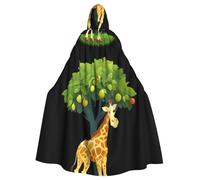 BROLEO Mantello con cappuccio per adulti con stampa giraffa by the Pear Tree, senza cerniera, comodo per feste in costume