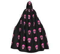 BROLEO Mantello con cappuccio per adulti con stampa testa rosa per feste in costume ed eventi a tema