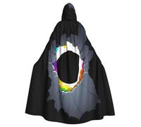 BROLEO Mantello con cappuccio per adulti e feste in costume e eventi a tema stampato con buco colorato nella parete