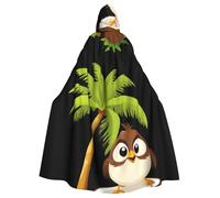 BROLEO Mantello con cappuccio per Halloween, con scritta "Little Sparrow On The Coconut Tree", senza cerniera, comodo per feste in costume