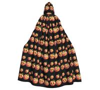 BROLEO Mantello con cappuccio rosa e pesca stampato Halloween adulto per feste in costume ed eventi a tema