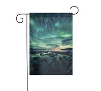 BROLEO Mare sotto l'Aurora Borealis Printing Garden pennone esterno cortile decorazione moda 30,5 x 45,7 cm