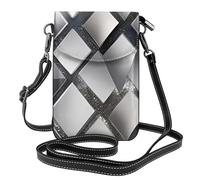 BROLEO Modello d'argento della scintilla dello scintillio che stampa la piccola borsa di cuoio del telefono di vibrazione di vibrazione delle piccole donne,