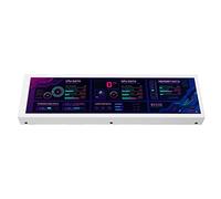 BROLEO Monitor Temperatura PC, Display Pannello Sensore PC Multifunzione con Rotazione a 360 Gradi 1920x480 60Hz 8,8 Pollici IPS a Risparmio Energetico per Giochi (WHITE)