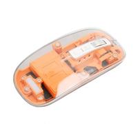 BROLEO Mouse Wireless, 3 modalità Mouse Wireless Ergonomico Trasparente 4 DPI Regolabili (ORANGE)