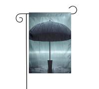 BROLEO Ombrello nero sotto la pioggia stampa quattro stagioni bandiera giardino decorazione cortile 30,5 x 45,7 cm