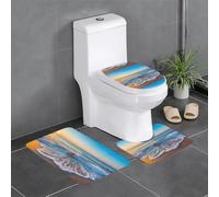 BROLEO Onde dopo il crepuscolo stampa tre pezzi set di tappetini da bagno tappetini da bagno tappetini doccia antiscivolo asciugatura rapida
