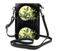 BROLEO Osmanthus nel chiaro di luna che stampa la piccola borsa di cuoio del telefono di vibrazione di vibrazione delle donne, impermeabile e durevole