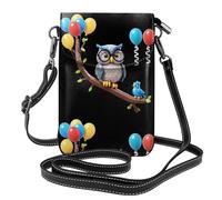 BROLEO Owl toys in the corner printing - Telefono cellulare da donna con prepuzio in pelle, tracolla a tracolla, piccola tracolla regolabile