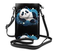 BROLEO Panda che dorme nel cielo stellato che stampa la piccola borsa di cuoio del telefono di vibrazione di vibrazione delle piccole donne, impermeabile e durevole