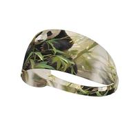 BROLEO Panda Digging Bamboo Shoots Printing Fascia sportiva per le donne a prova di sudore fascia elastica estiva