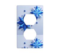 BROLEO Pannello da parete a doppia presa con stampa di stelle blu e fiocchi di neve decorativo per aree residenziali e commerciali 11,4 x 7 cm