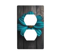 BROLEO Pannello da parete con doppia presa, motivo floreale su assi di legno, decorazione per aree residenziali e commerciali, 11,4 x 7 cm