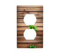 BROLEO Pannello da parete con doppia presa, motivo floreale su assi di legno, decorazione per aree residenziali e commerciali, 11,4 x 7 cm