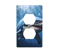 BROLEO Pannello di parete blu dell'incavo del doppio di stampa dello squalo decorativo per le aree residenziali e commerciali 4,5x2,7"