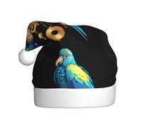 BROLEO Pappagallo seduto su un vecchio orologio a pendolo Modello Cappello di Natale per adulti per uomini e donne abbigliamento fascia per occasioni festive